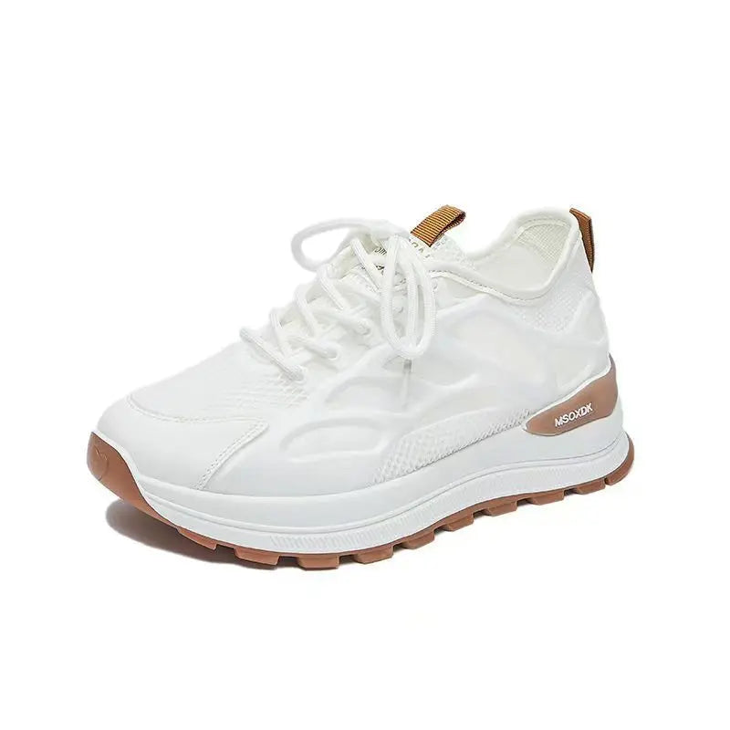 Women's Breathable Mesh Platform Sneakers – Lace-Up Running Shoe Platform Sneakers Axl