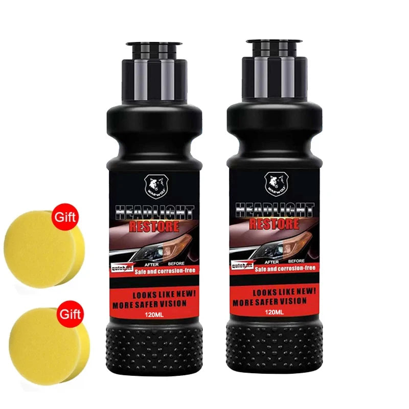 Car Headlight Restoration Kit – Polish & De-Oxidation Liquid Headlight Restoration Kit Axl 120ml 2 bottles set