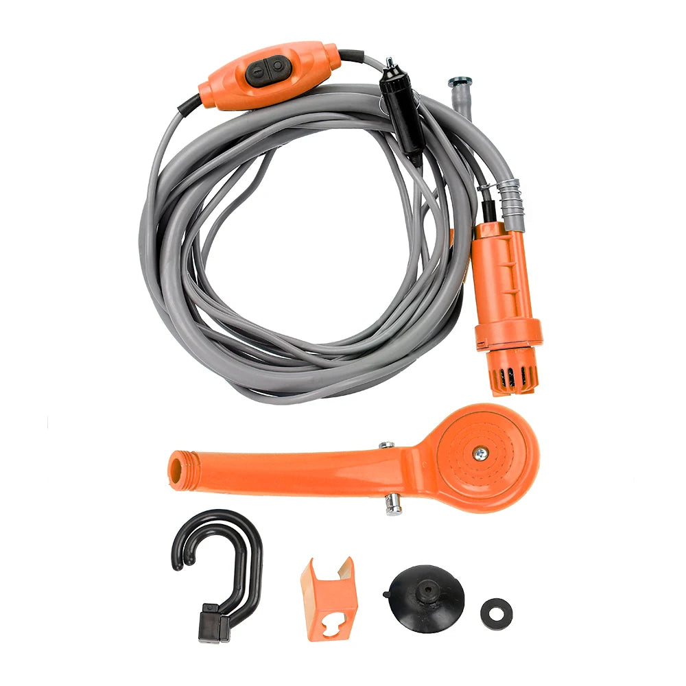 Portable 12V Car Shower Pump – Camping & Outdoor Travel Wash Car Shower Pump Axl Orange