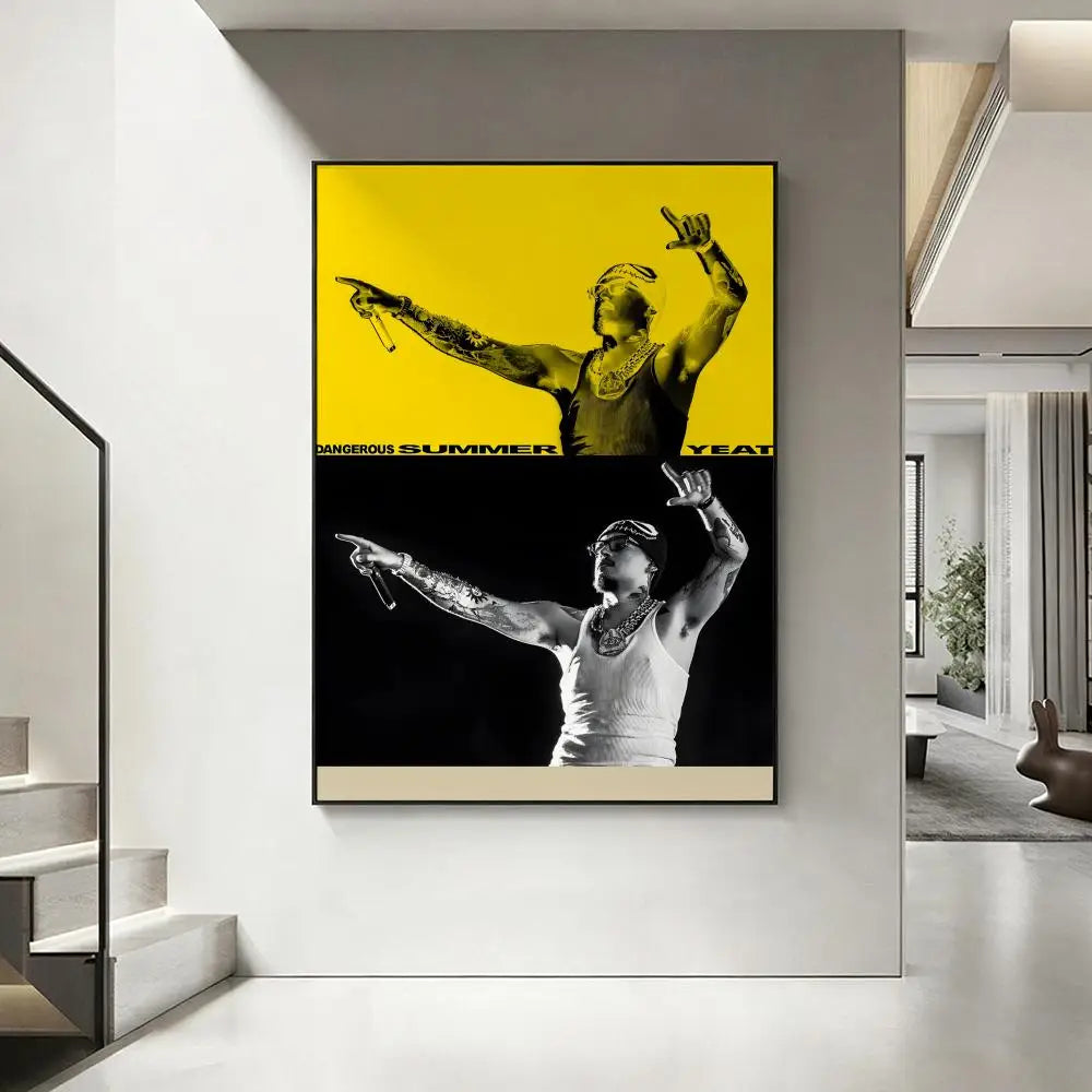 Yeat Rapper HD Poster – Aesthetic Wall Art Décor Wall Art Poster Axl White5 30X40cmNoframe