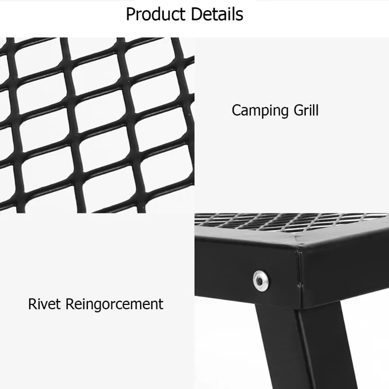 Folding Camping Grill Table – Portable Steel Campfire Grate Camping Grill Table Axl