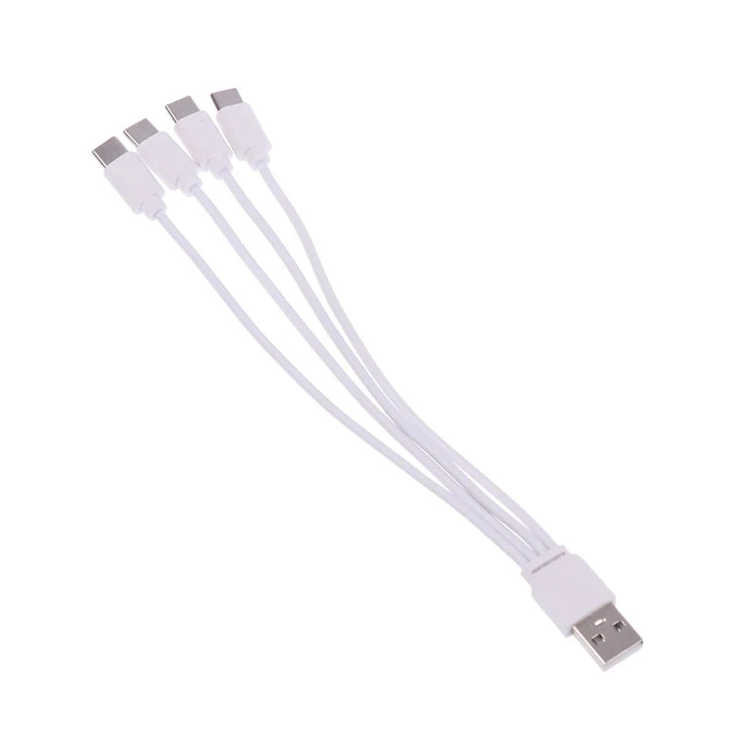 4-in-1 USB-C Charging Cable 20cm | 4 Port Type-C Splitter USB-C Charging Cable Axl White