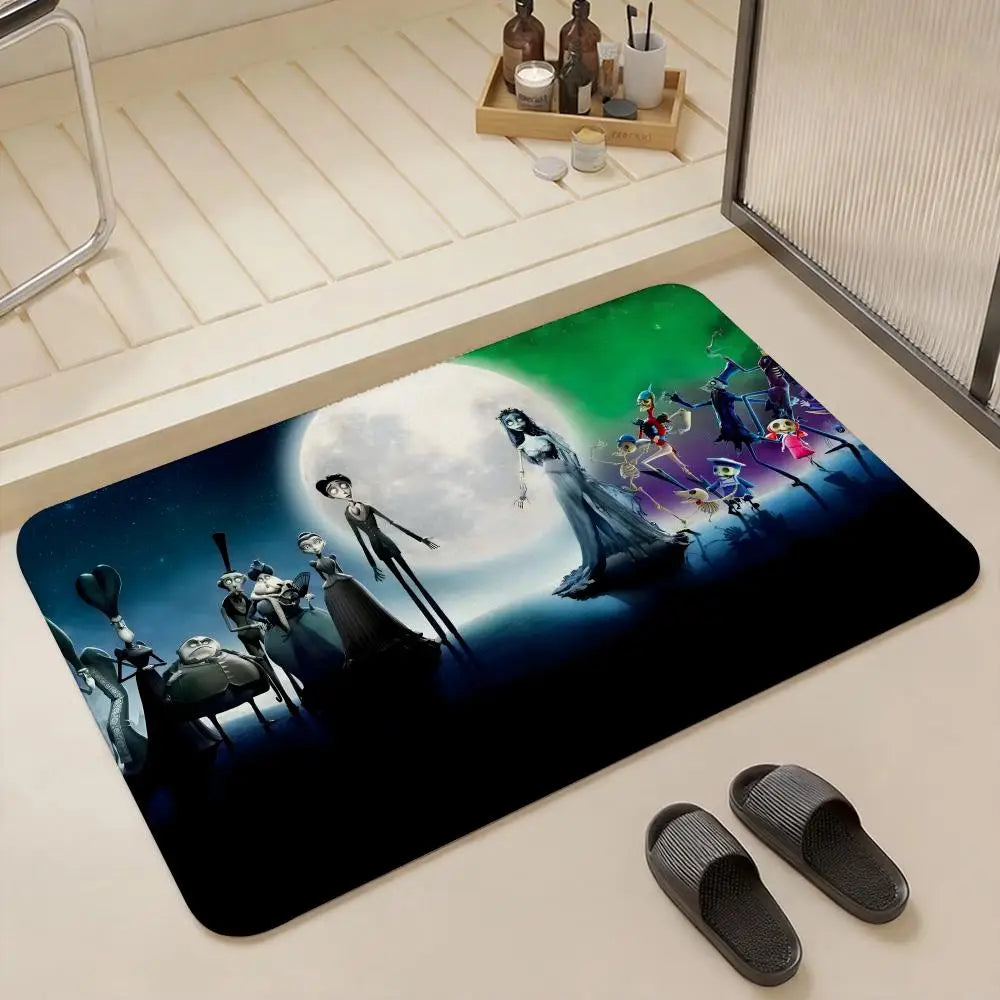 Corpse Bride Flannel Floor Mat – Soft Non-Slip Indoor Rug Flannel Floor Mat Axl