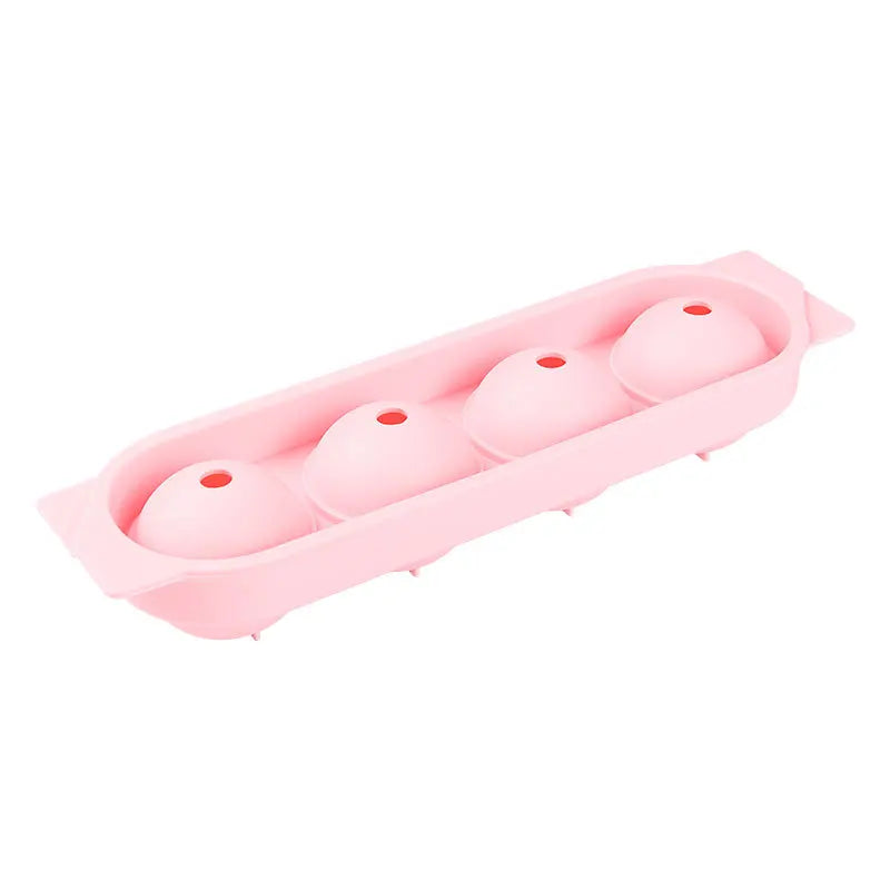 Large Silicone Ice Ball Mold – 4-Cavity Whiskey Ice Maker Ice Ball Mold Axl Nordic Pink