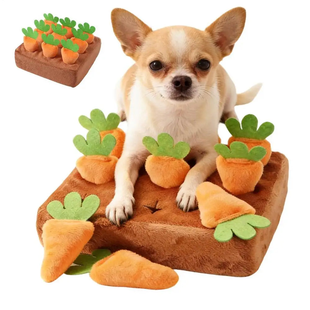 Dog Snuffle Mat with 9 Carrots – Interactive Foraging Toy Dog Enrichment Toy Axl As picture