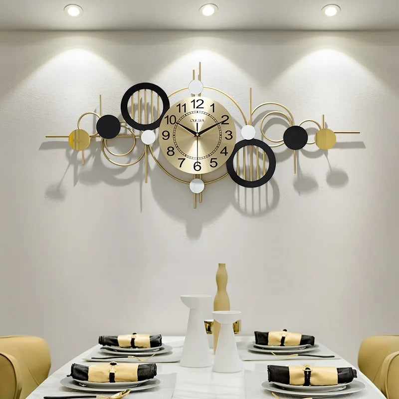 Large Silent Wall Clock – Modern Minimalist Gold Decor Wall Clock Axl