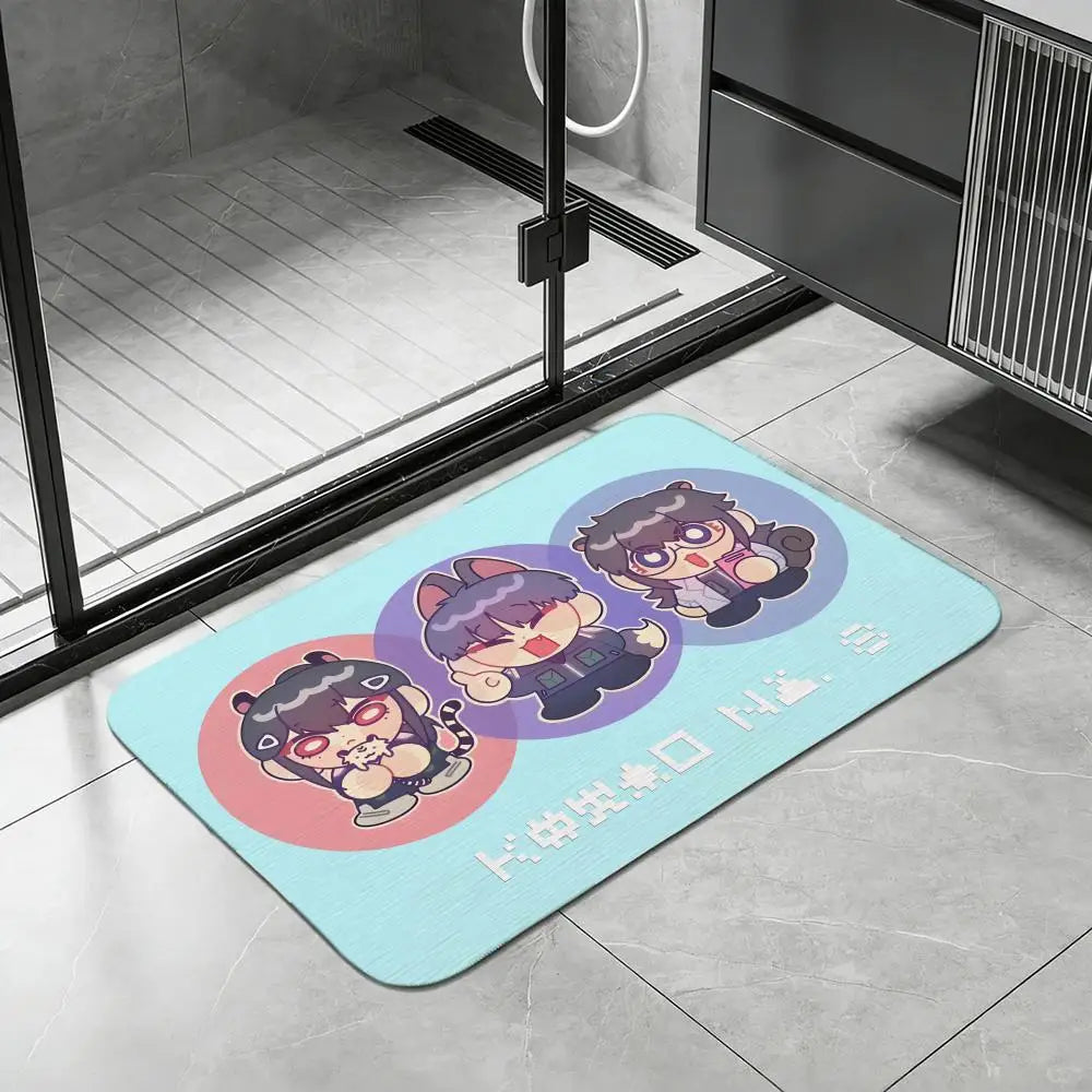 Kaiju No. 8 Anime Diatomite Bath Mat – Quick Dry Non-Slip Diatomite Bath Mat Axl White1 50x80cm