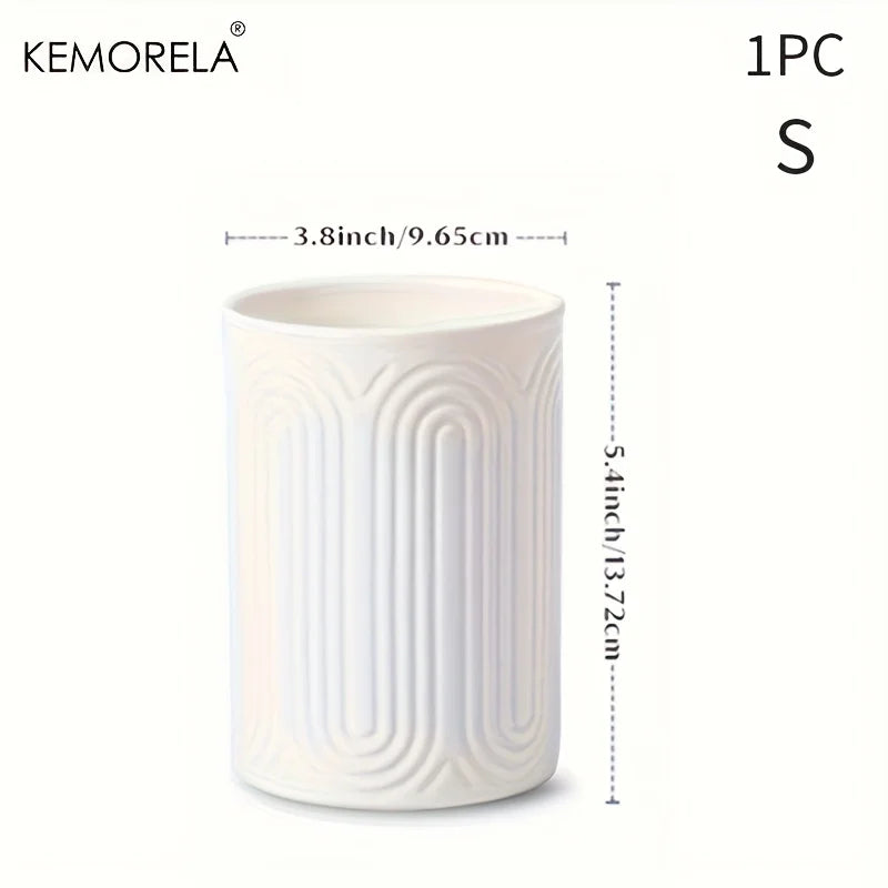 KEMORELA White Ceramic Utensil Holder | Kitchen Countertop Organizer Utensil Holder Axl S