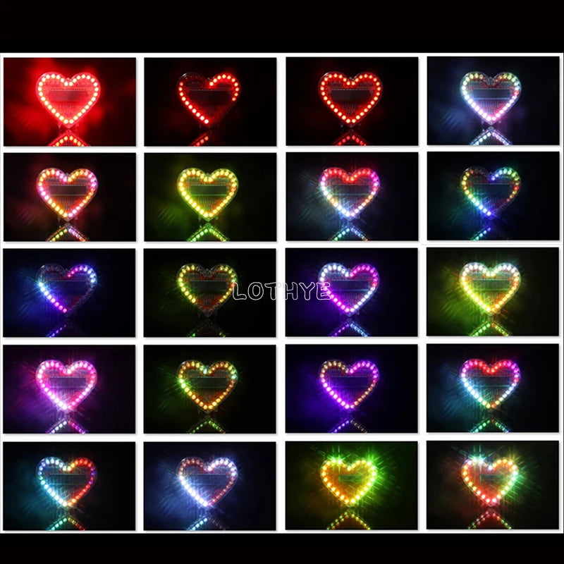RGB LED Heart DIY Soldering Kit – 32 LED Flow Light Project DIY Electronics Kit Axl