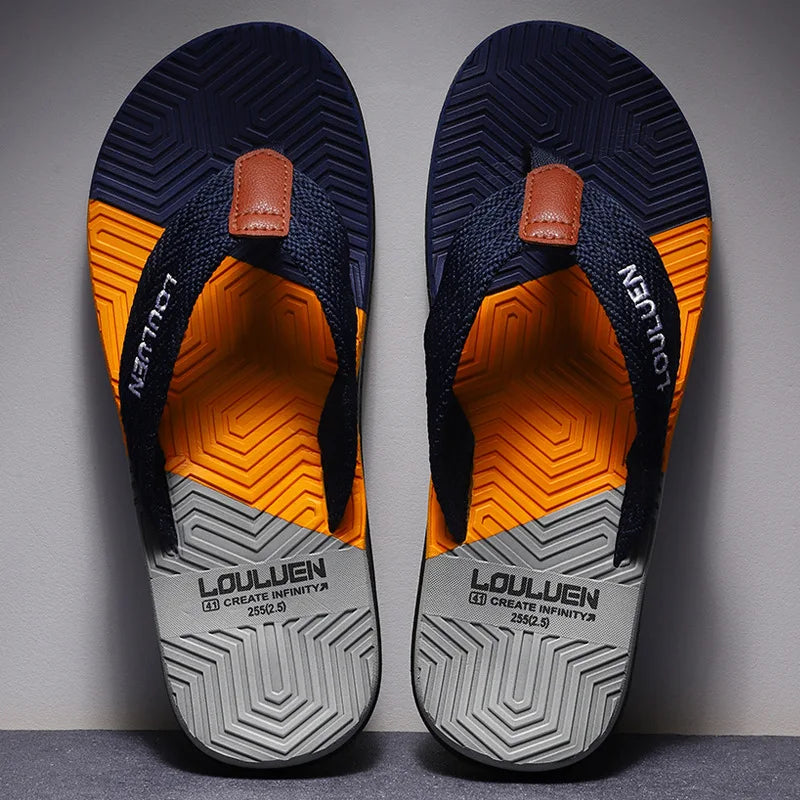 YBQJOO Men's Non-Slip Beach Flip Flops | EVA Casual Slippers Men's Flip Flops Axl