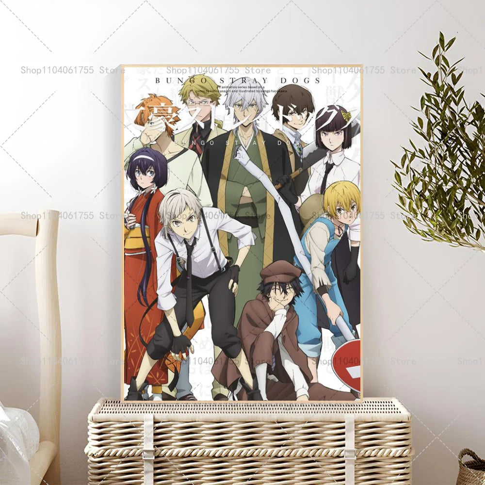 Bungou Stray Dogs Anime Poster – Self-Adhesive Wall Art Sticker Anime Wall Poster Axl z10 50x70cm No Frame