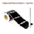 Black Waterproof Reusable Chalk Labels for Jars & Storage Chalk Label Stickers Axl 120 Wave and 1 pen