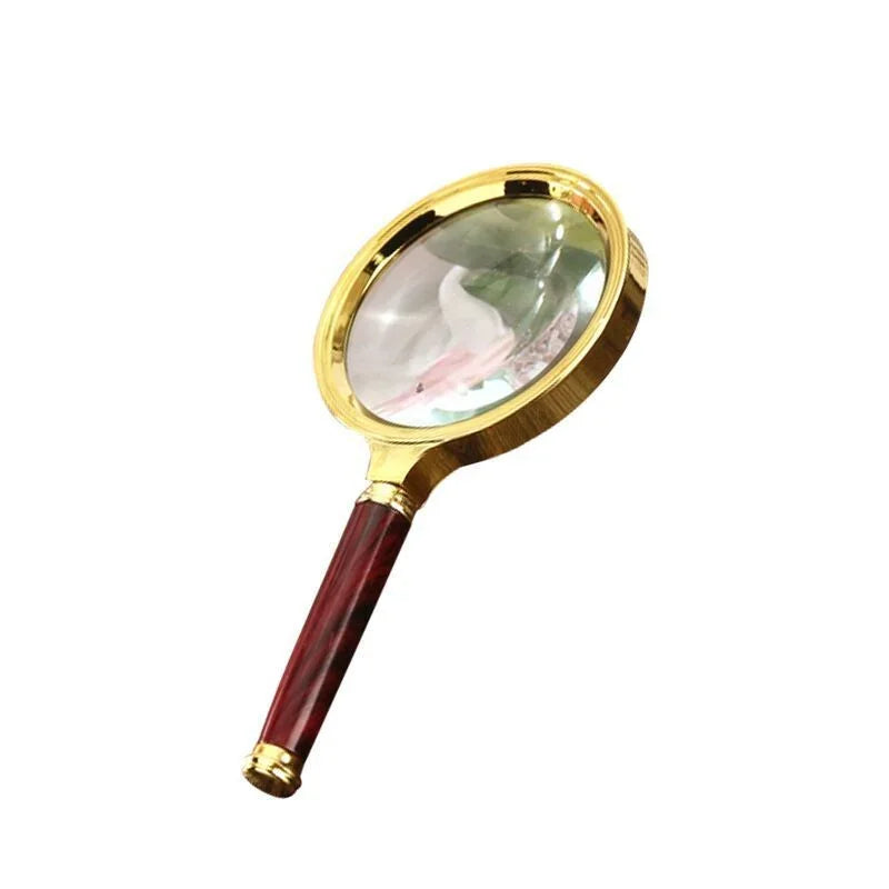 10x Handheld Magnifying Glass – Wood Handle FMC Loupe 60–80mm Handheld Magnifier Loupe Axl