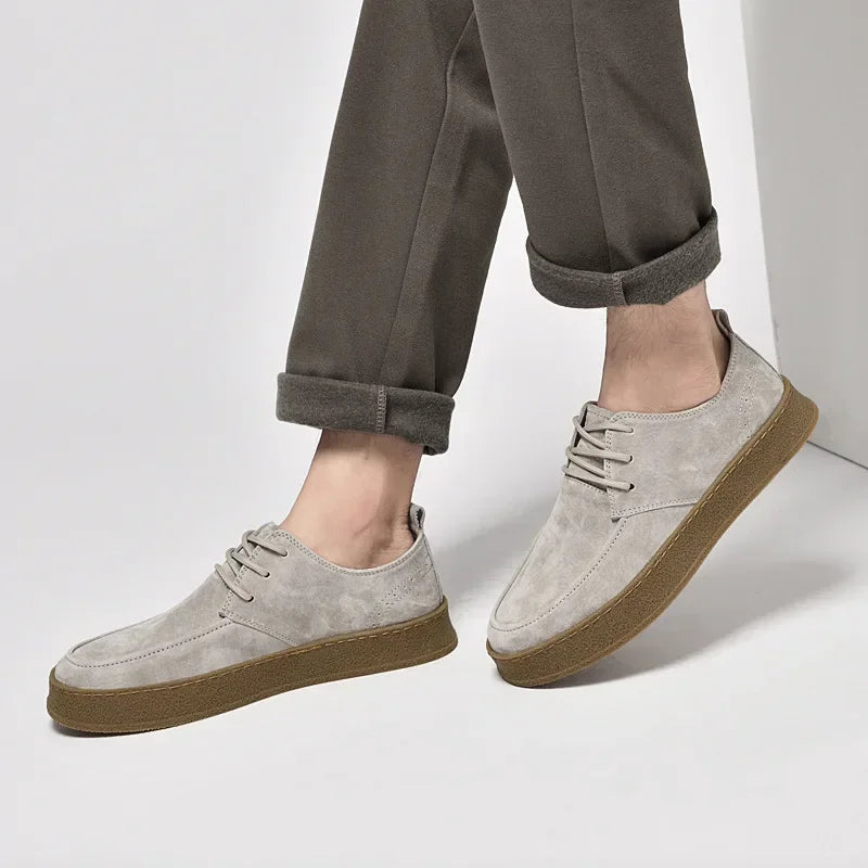 YBQJOO Men's Vintage Cow Suede High Top Lace-Up Casual Shoes Men's Casual Shoes Axl
