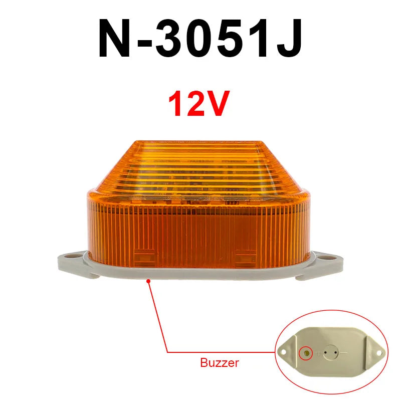 TB40 LED Buzzer Strobe Warning Light 12V 24V 220V IP44 Strobe Warning Light Axl Yellow-12V-Buzzer