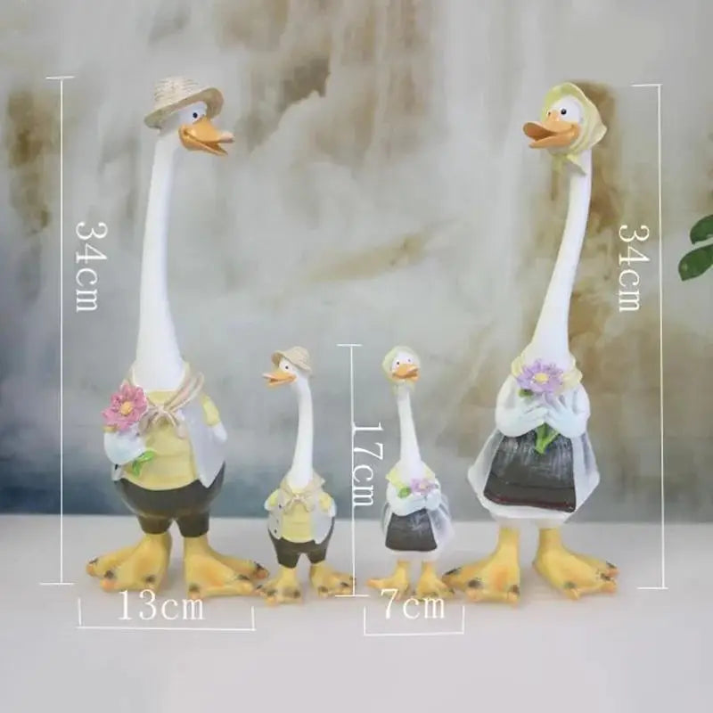 Resin Duck Family Garden Statue | Courtyard & Home Décor Garden Figurine Axl