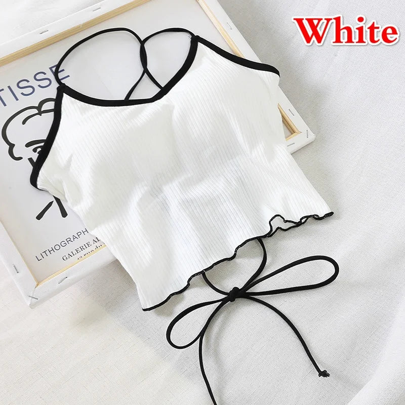 Women's Open Back Camisole Crop Top – Slim Fit Summer Camisole Crop Top Axl 5 One Size