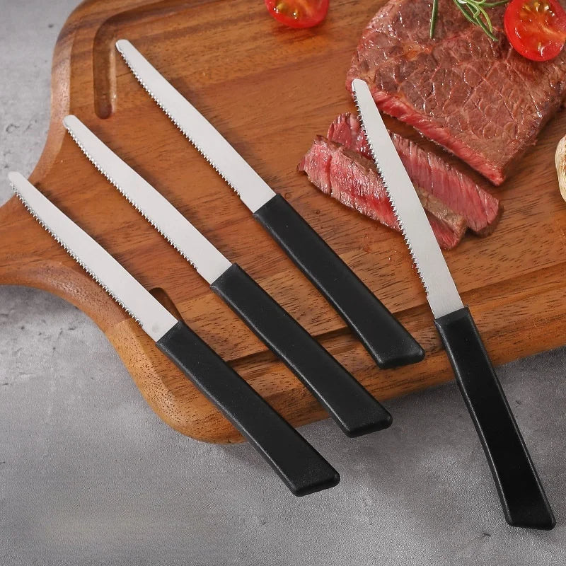 Black Steak Knife Set – Dishwasher-Safe Stainless Steel Cutlery Steak Knife Set Axl