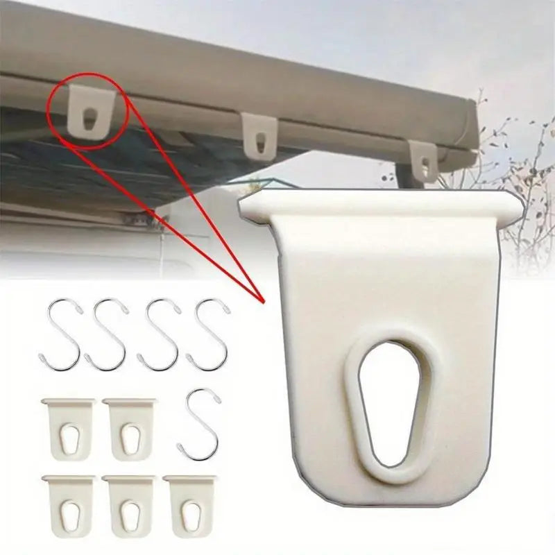 5 Pairs RV Awning Hook Clips with S Hooks – Camper Caravan Awning Hook Clips Axl