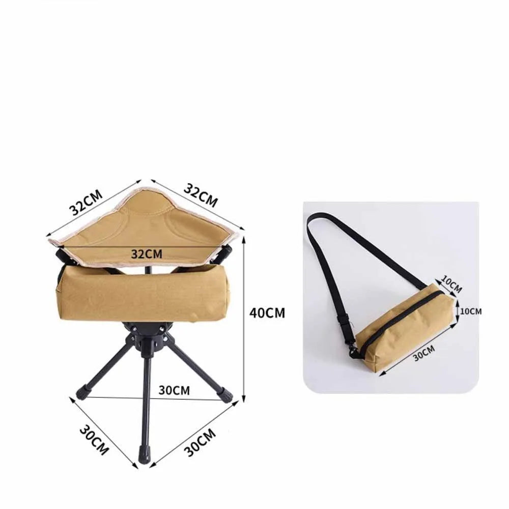 Portable Folding Tripod Stool – Camping & Fishing Chair Folding Camping Stool Axl Khaki