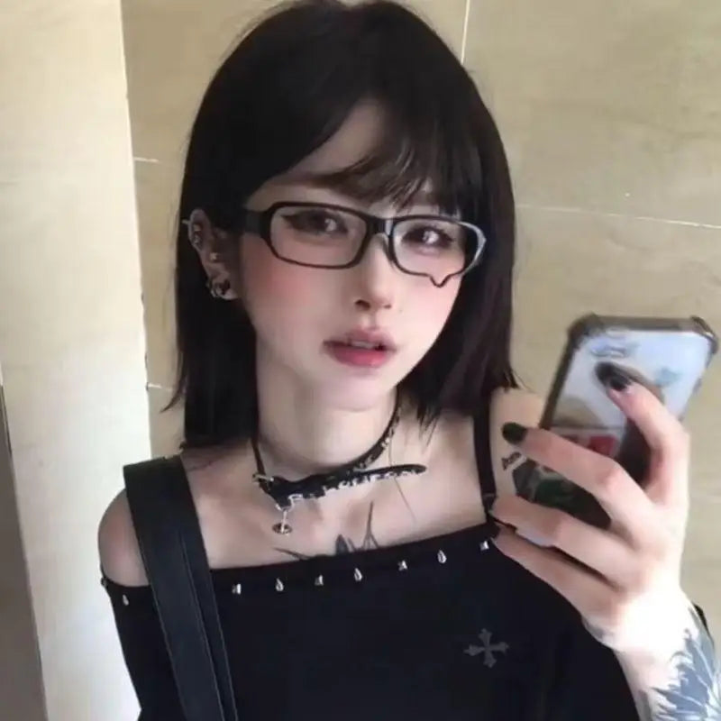 Y2K Anime Crying Tears Glasses Frame | Kawaii Cosplay Accessory Cosplay Glasses Frame Axl