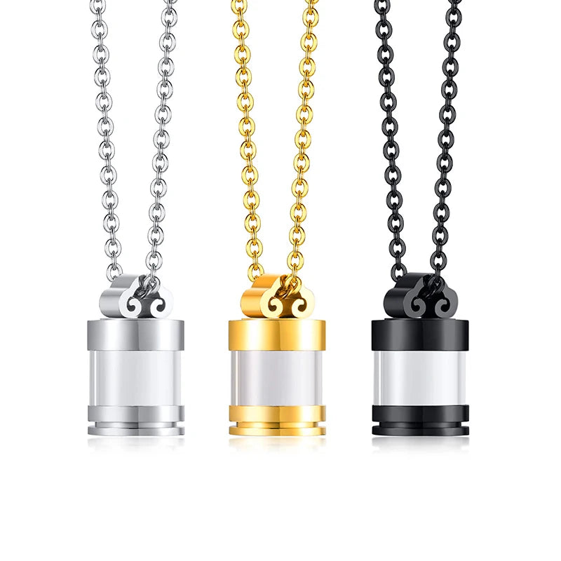 Fillable Glass Tube Urn Necklace – Keepsake Memorial Pendant Memorial Pendant Necklace Axl