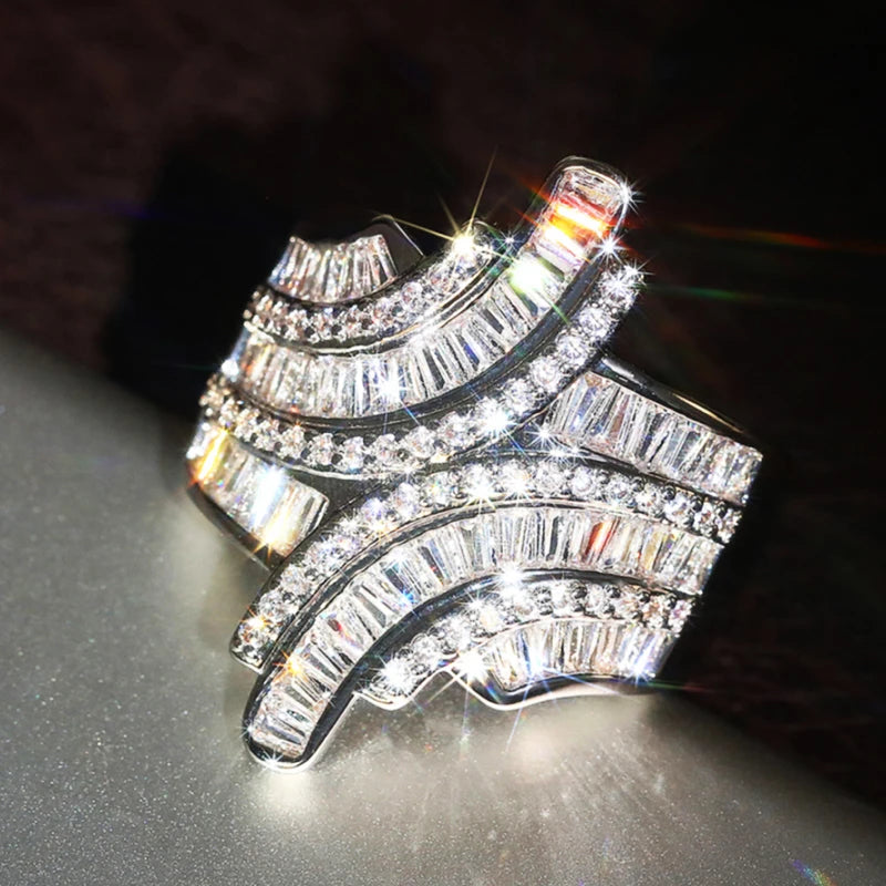 Huitan Cubic Zirconia Pave Ring – Wedding & Party Jewelry Fashion Ring Axl