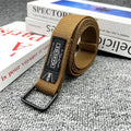 Nylon Canvas Double Ring Belt – Unisex Adjustable Waistband Canvas Fashion Belt Axl light brown