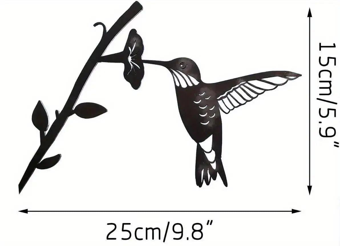 Metal Bird Silhouette Garden Ornament – Tree & Yard Decor Garden Metal Ornament Axl A