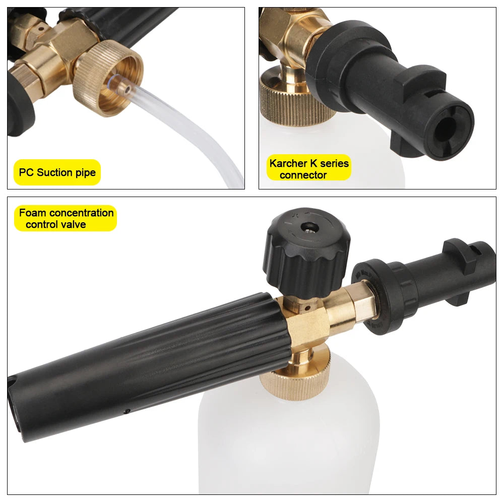 Snow Foam Lance 1L for Karcher K2–K7 | Adjustable Foam Cannon Snow Foam Lance Axl