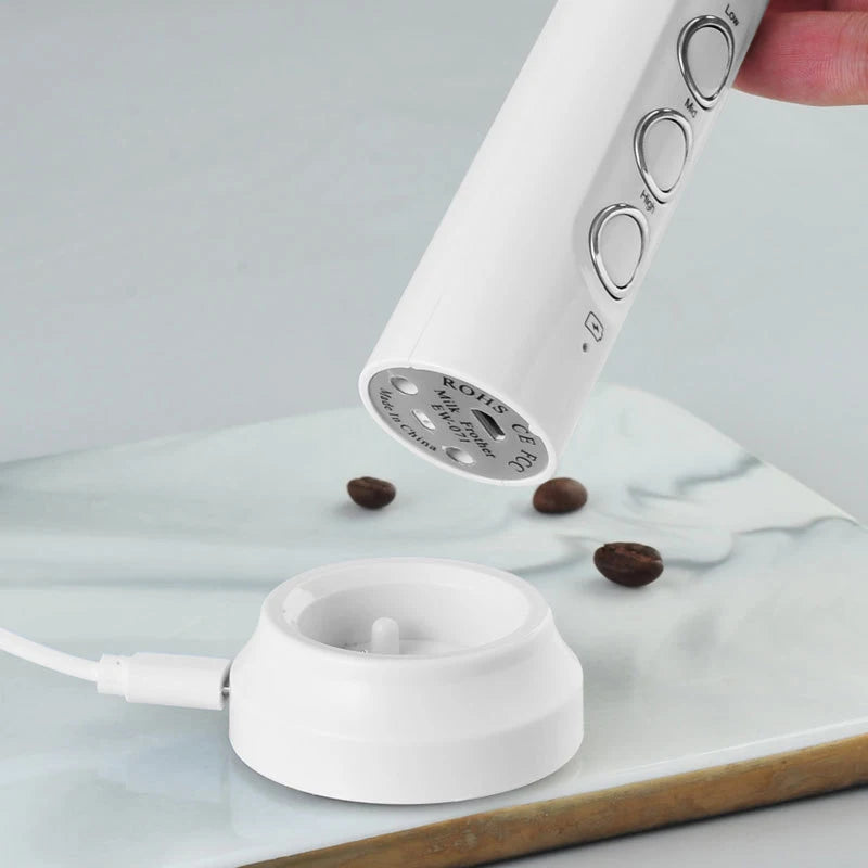 BALASHOV 3-in-1 Rechargeable Milk Frother & Drink Mixer Wand Electric Milk Frother Axl