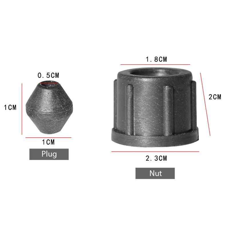 10-Pack 18mm Sprayer Tube Connector Nut & Pipe Plug Set Sprayer Pipe Fittings Axl