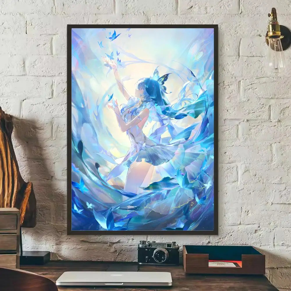 Wuthering Waves Shorekeeper HD Wall Poster Sticker | Game Art Decal Wall Poster Decal Axl Black8 50X70cmNoframe