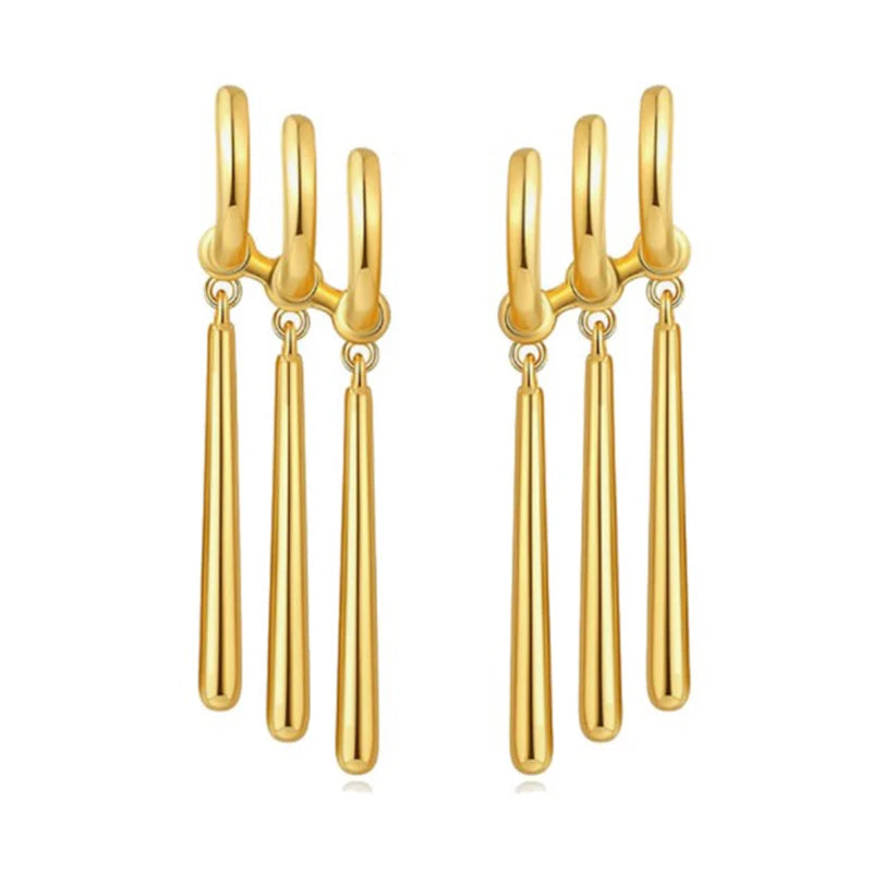 Zoro Anime Cosplay Earrings – Fake Triple Dangle Set Anime Cosplay Earrings Axl golden