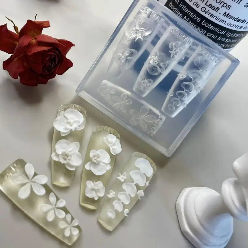 3D Silicone Nail Mold – Phalaenopsis Flower DIY Nail Art Template Nail Art Mold Axl