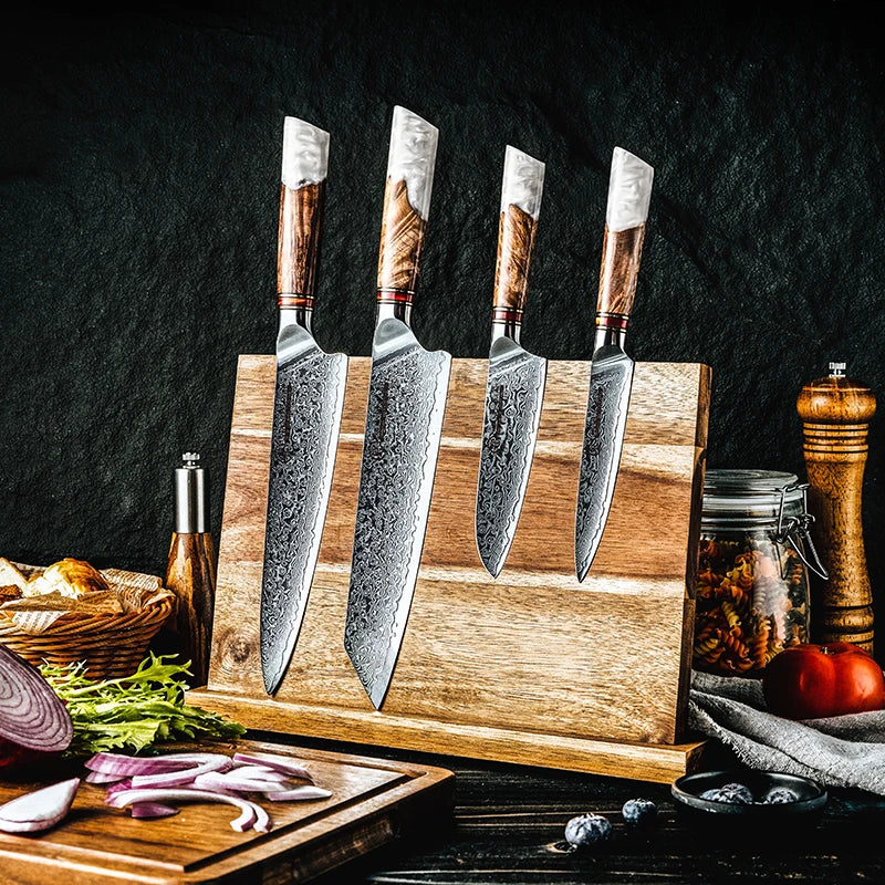 Grandsharp Damascus Steel Knife Set – 1–4 Pc Chef Knives Damascus Chef Knife Set Axl
