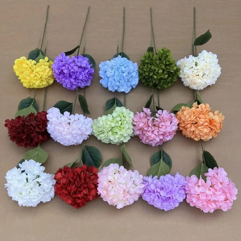 Large Hydrangea Artificial Flower Stems – 135 Petals, Candy Colors Artificial Flower Stems Axl
