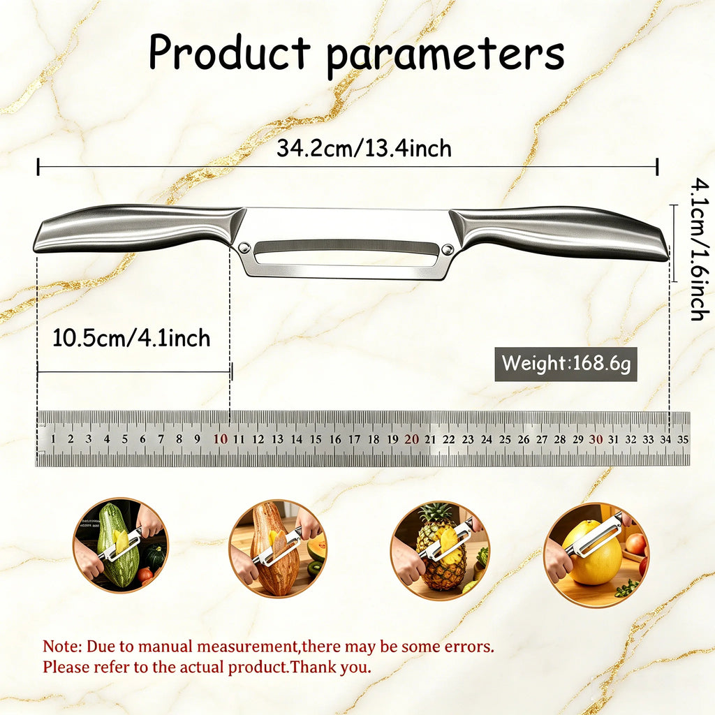 Heavy-Duty Stainless Steel Peeler – Pineapple, Sugarcane & Veg Kitchen Peeler Tool Axl