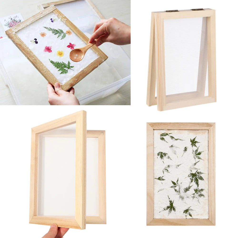 DIY Wood Paper Making Mould Frame – Multi-Size Mesh Screen Papermaking Mould Frame Axl