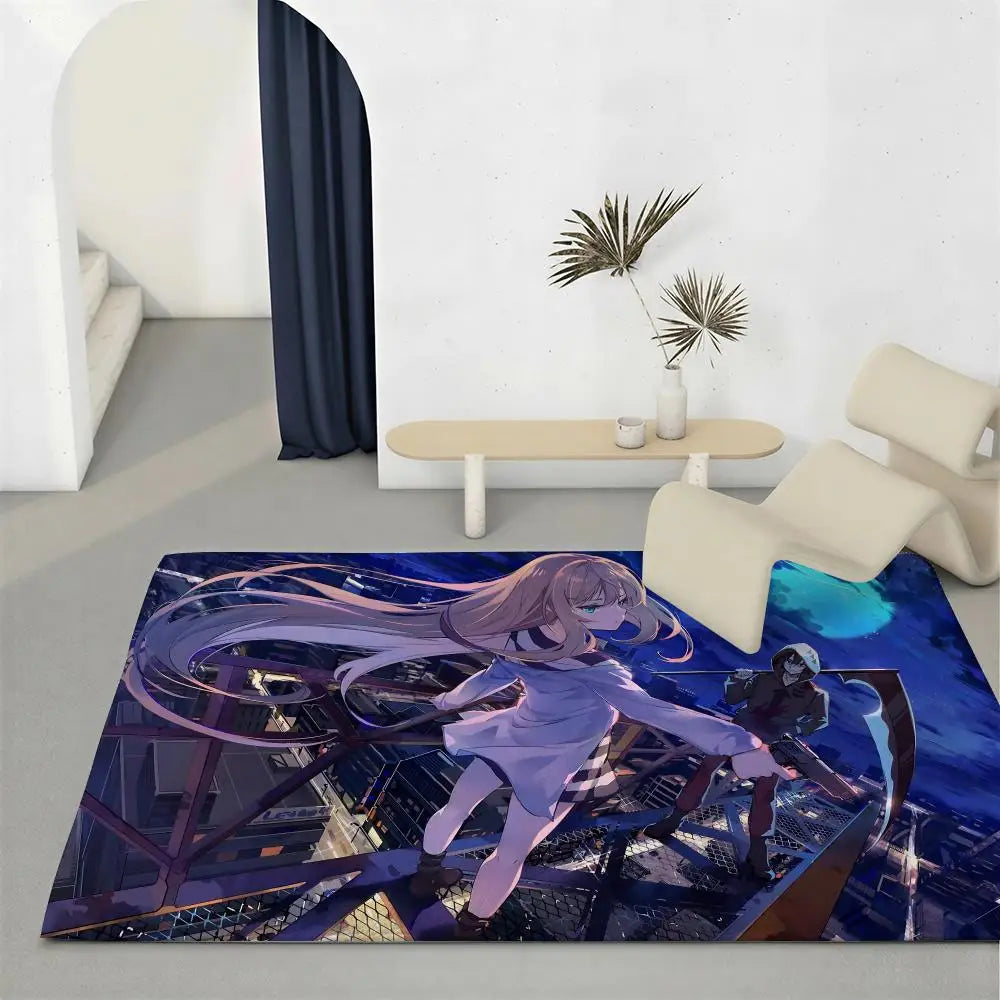 Angels of Death Anime Flannel Floor Mat – Non-Slip Soft Rug Anime Floor Mat Axl White3 40x60cm