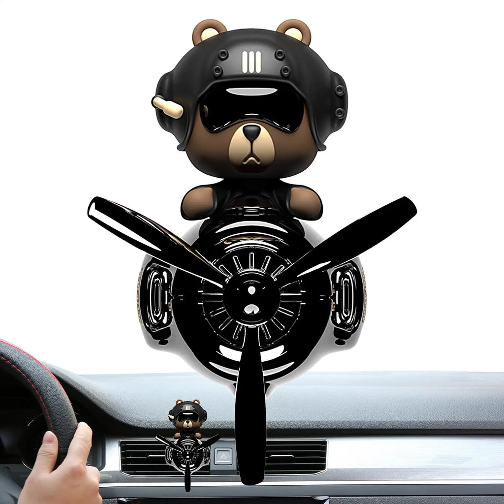 Rotating Pilot Bear Car Air Freshener Vent Clip Diffuser Car Air Freshener Axl