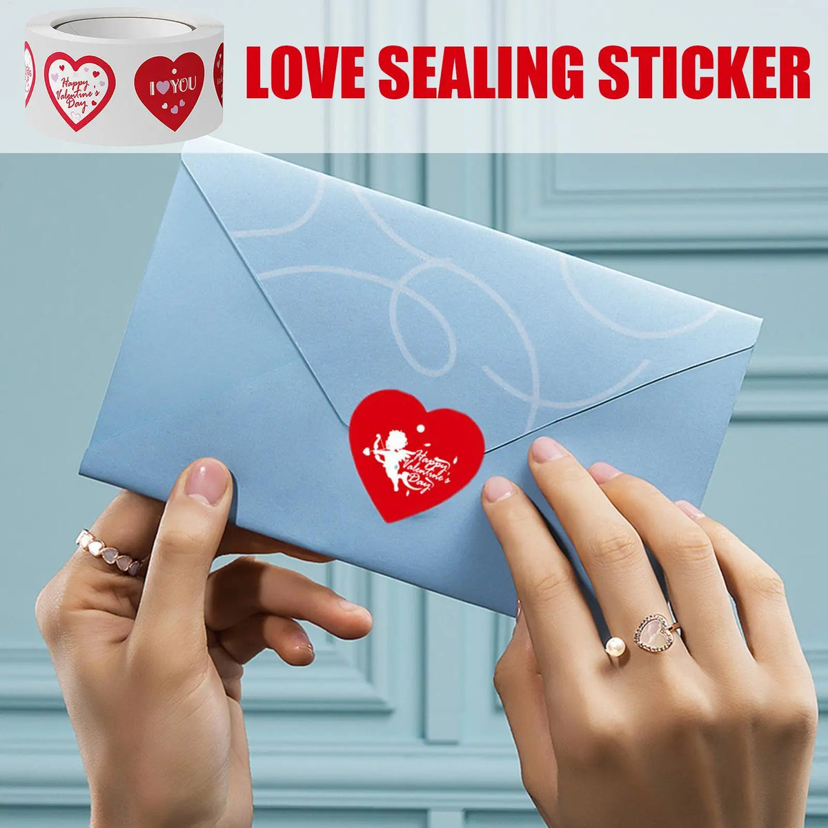 Heart Shaped Sealing Stickers Roll – Gift & Party Decor Decorative Sticker Roll Axl
