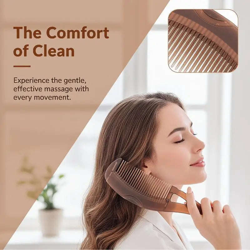Self-Cleaning Anti-Static Scalp Massage Comb | Soft Bristle Scalp Massage Comb Axl