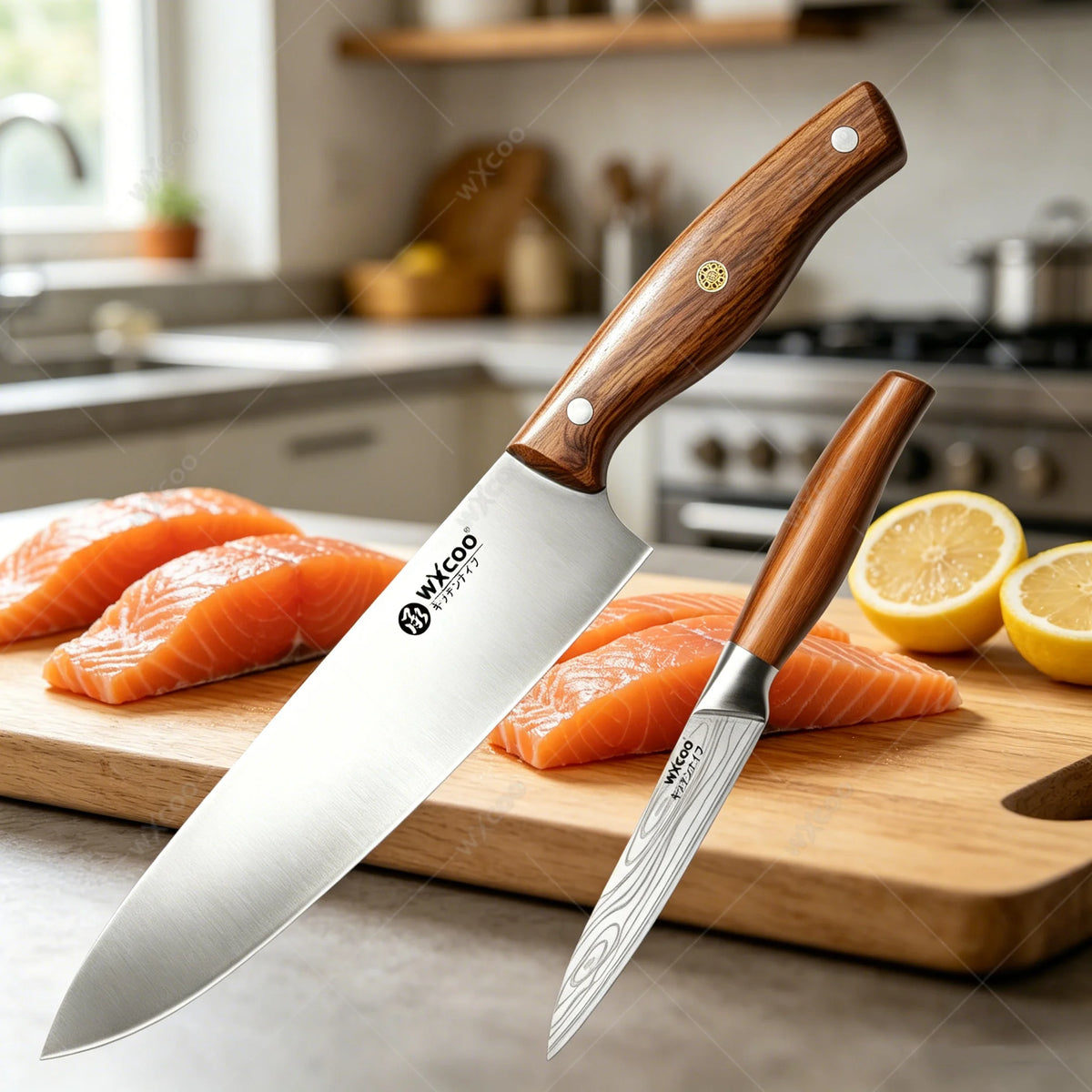 WXCOO Chef's Knife – 5Cr15Mov Stainless Steel Kitchen Knife Professional Chef's Knife Axl 2PCS