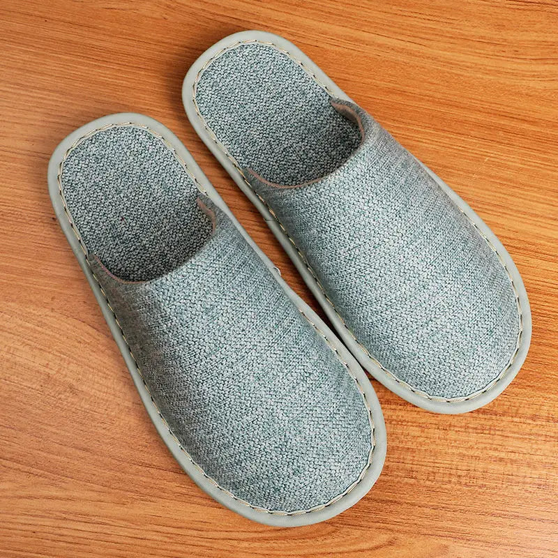 Lorilury Closed Toe Canvas Indoor Slippers – Unisex Flat Slides Indoor Canvas Slippers Axl Green 43-44