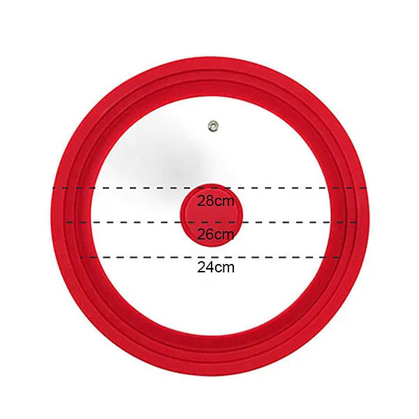 Universal Silicone Glass Pan Lid – Fits 16cm–32cm Cookware Universal Pan Lid Axl Red 24-26-28cm