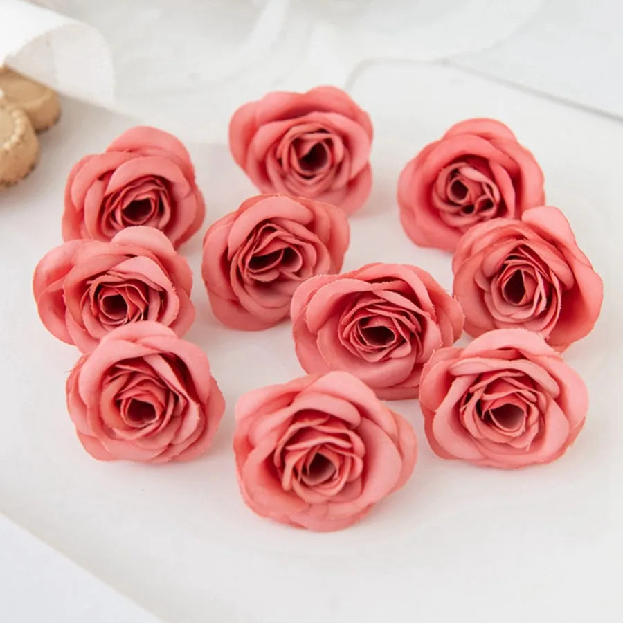 Silk Artificial Rose Heads 5/10Pcs – Wedding & Home Décor Artificial Silk Flowers Axl Color 9 5pcs