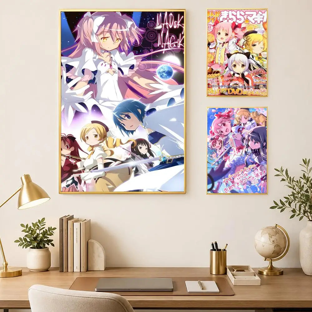 Puella Magi Madoka Magica Self-Stick HD Wall Art Poster Anime Wall Poster Axl