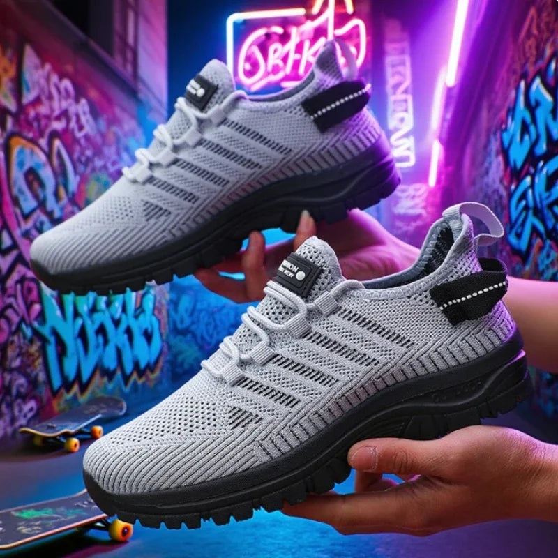 ZULIWAGN Men's Lightweight Mesh Running Sneakers | Sizes 36–46 Men's Running Sneakers Axl GRAY 36