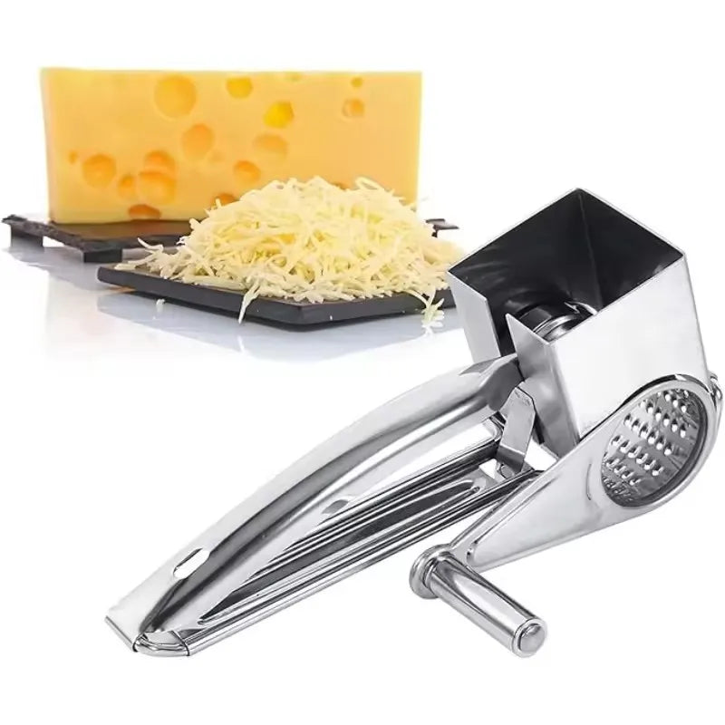Rotary Cheese Grater – Stainless Steel Multi-Function Slicer Rotary Cheese Grater Axl